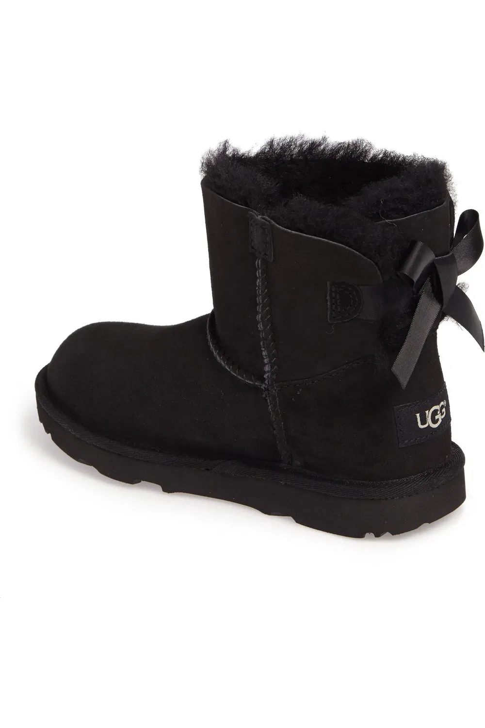 Детские ботинки водонепроницаемые с бантом Mini Bailey Bow II UGG, черный — фото 2