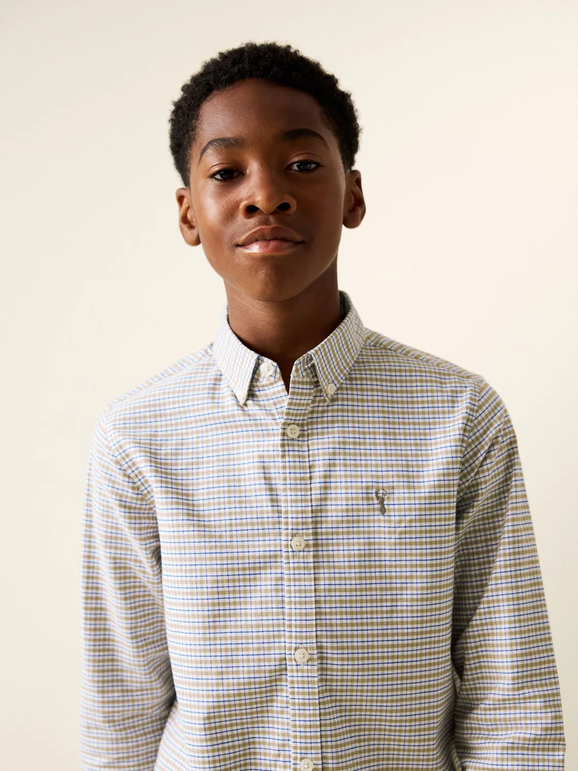Рубашка Оксфорд, модель Neutral Gingham Next, Neutral Gingham