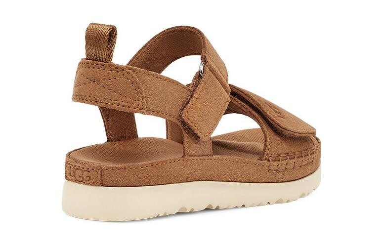 Детские сандалии из телячьей замши с открытой пяткой Ugg, цвет Chestnut — фото 4