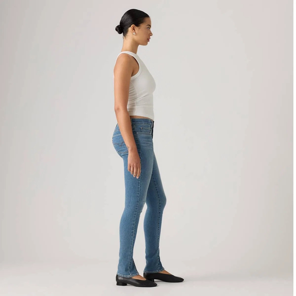 Женские узкие джинсы 311 со швом и утягивающим эффектом Levi's, Camp Denim - Medium Wash — фото 4