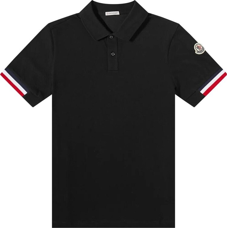 

Рубашка Moncler Logo Patch Short-Sleeve Polo Shirt 'Black', черный