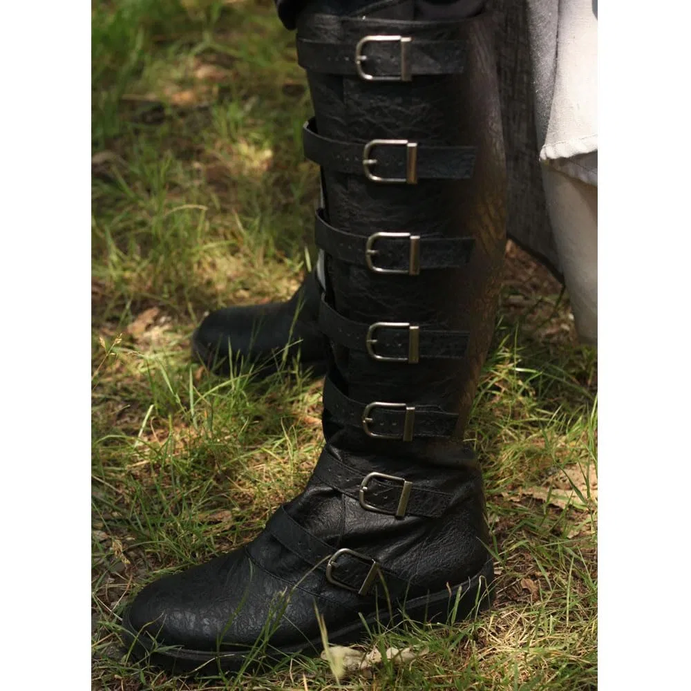 Детские ботинки на молнии с искусственной кожи Medieval Shoes от YUMALI, Black — фото 2