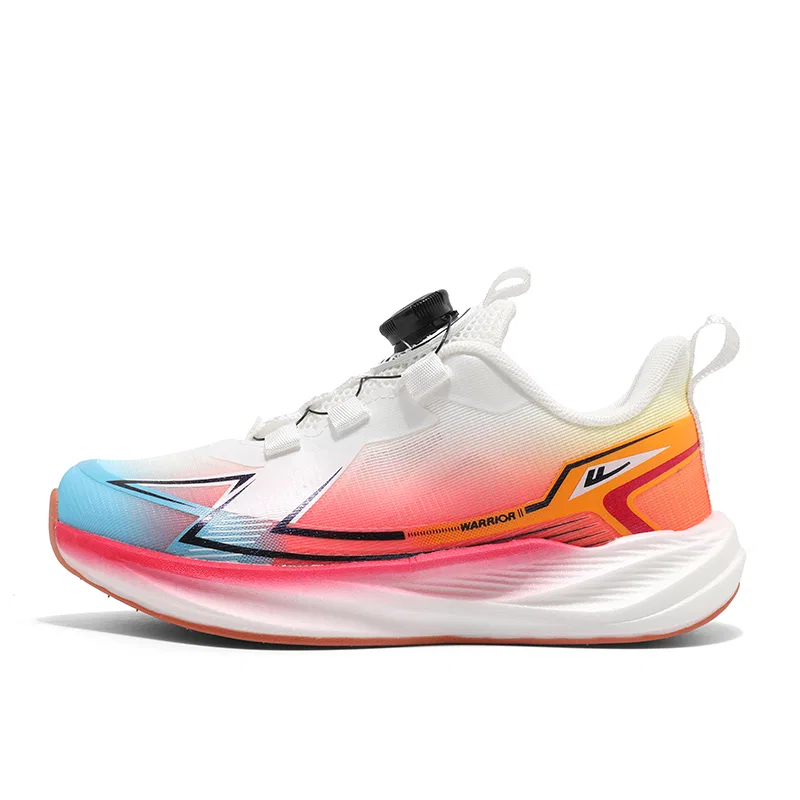 Детские кроссовки для бега с принтом WARRIOR, White Orange Blue