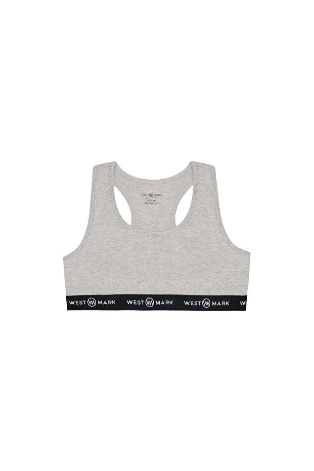 Детский бюстгальтер для девочек хлопковый набор 2 шт Basics Westmark London, Gray / White — фото 3