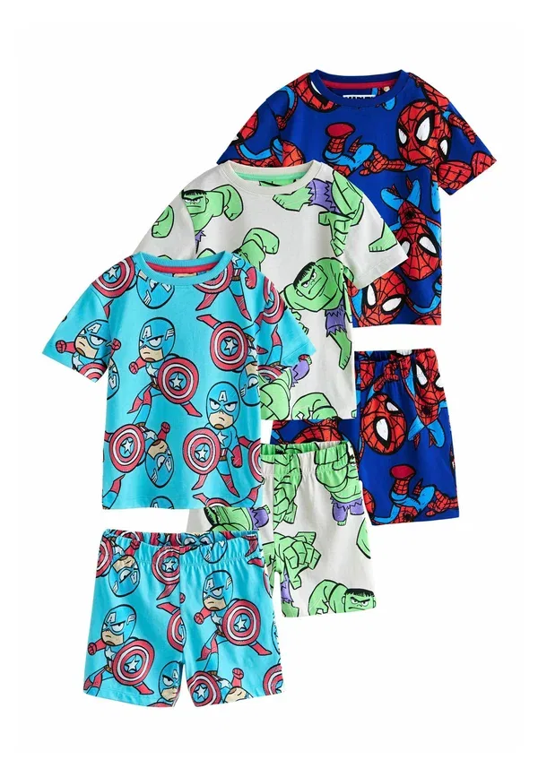 Комплект пижам из 3 штук Regular Fit, хлопок, Marvel, Next, Multi Bright