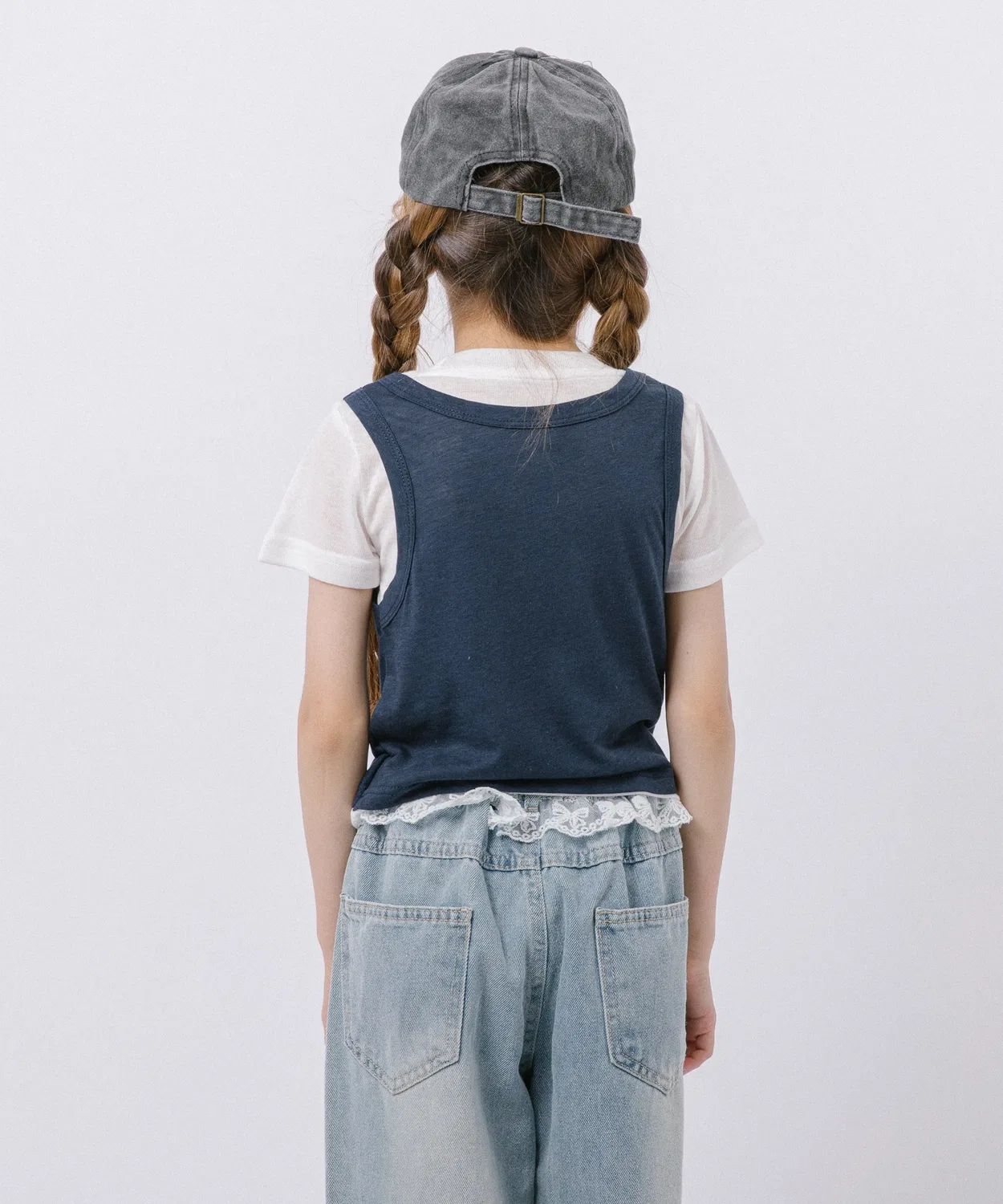 Детская футболка с имитацией многослойности URBAN CHERRY, Navy — фото 4