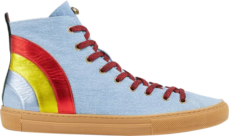 

Кроссовки Gucci Denim High Rainbow, синий