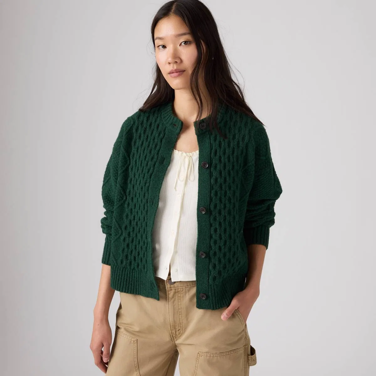 Кардиган Charlotte с круглым вырезом Levi's, Pine Grove Heather - Green