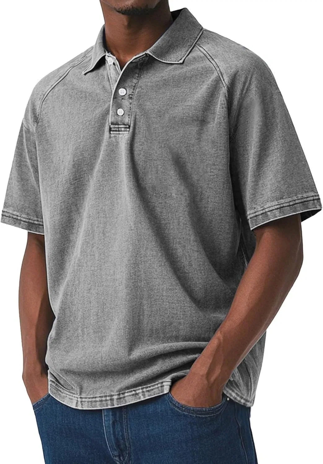 Мужская футболка свободного кроя Heavyweight Cotton Vintage, Grey