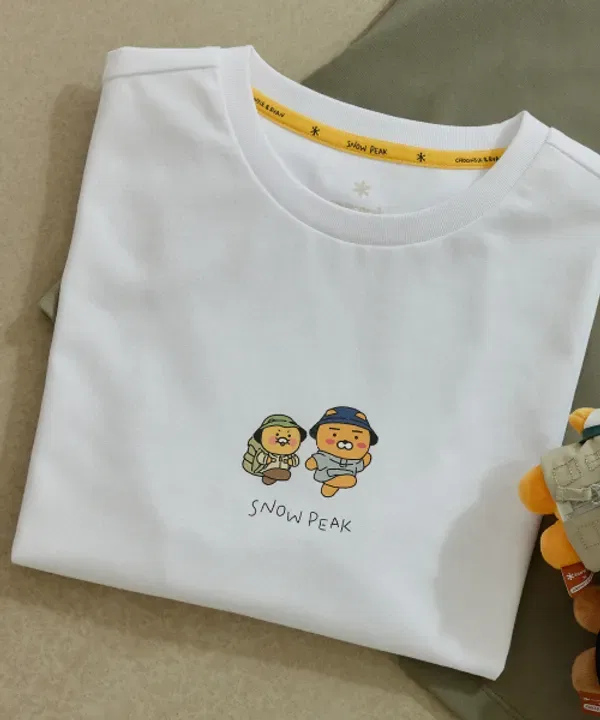 Футболка детская с принтом Ryan и Chunsik, Snowpeak Apparel Kids, белый — фото 2