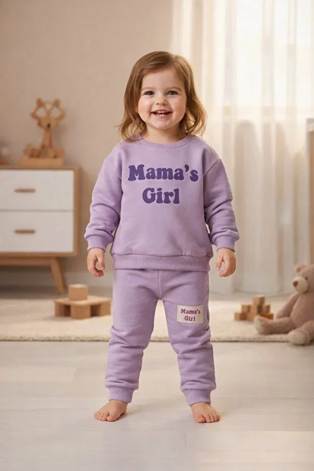 Детский спортивный костюм для девочек с принтом Mama's Girl Minelia Kids, Lilac — фото 3