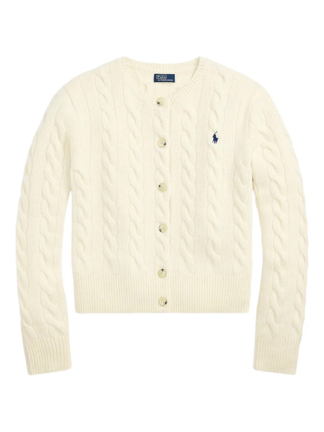 Кардиган косами из шерсти и кашемира Polo Ralph Lauren, нейтральные