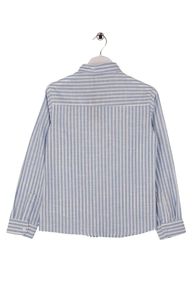 Детская рубашка для мальчиков с длинным рукавом Striped boy's shirt Mutlu Kids, Blue — фото 4