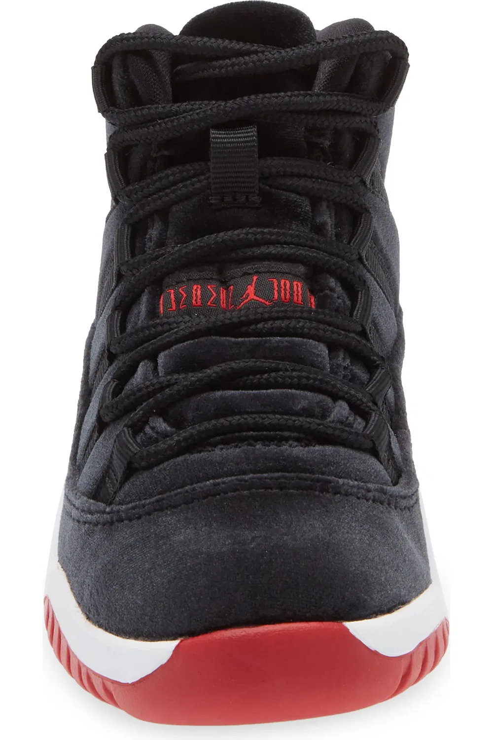 Детские кроссовки ретро на толстой подошве Jordan 11 Retro Low, Black/Gym Red/White — фото 4