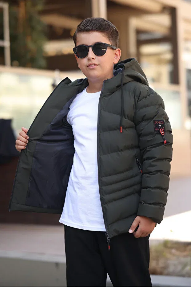 Детское пальто для девочек утепленное Boymen, Khaki