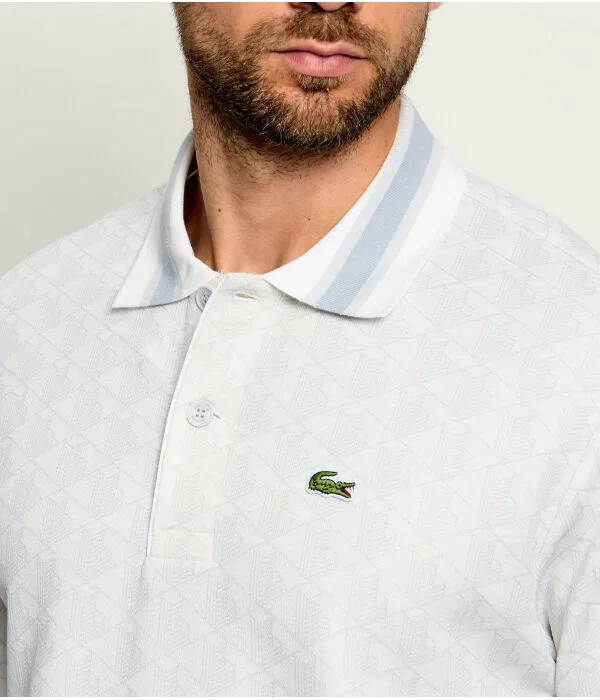Поло Lacoste мужское с коротким рукавом, Regular Fit, белый — фото 4