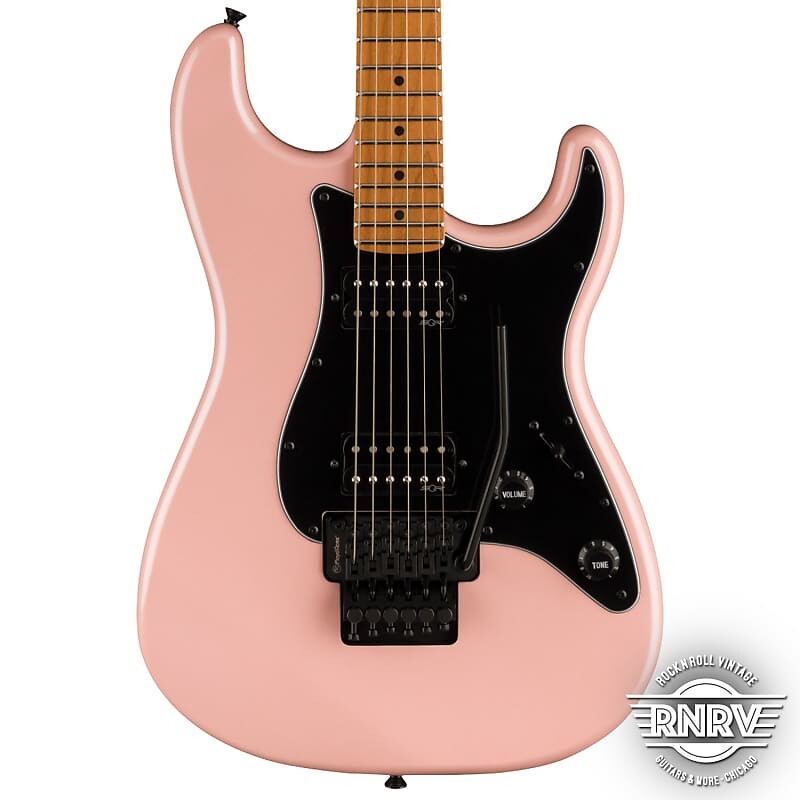 

Fender Squier Contemporary Stratocaster HH FR, накладка из жареного клена, черная накладка, розовый жемчуг