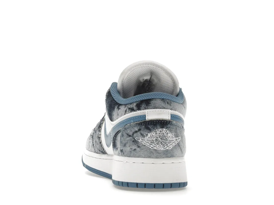 Детские кроссовки Lifestyle с принтом Jordan 1 Low, Blue/Denim/White — фото 4