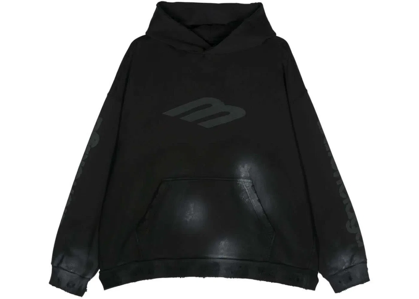 Мужской худи с принтом Hoodie Balenciaga, Faded Black