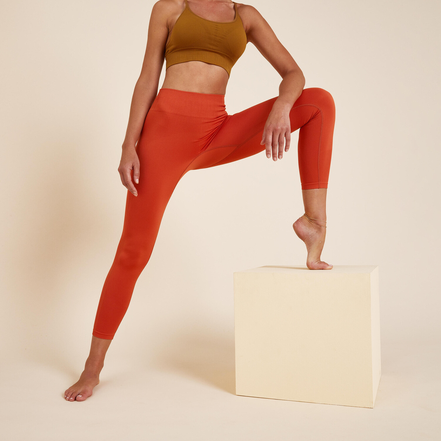 

Бесшовные леггинсы 7/8 Yoga Premium оранжевые KIMJALY, кайенский/кайенский