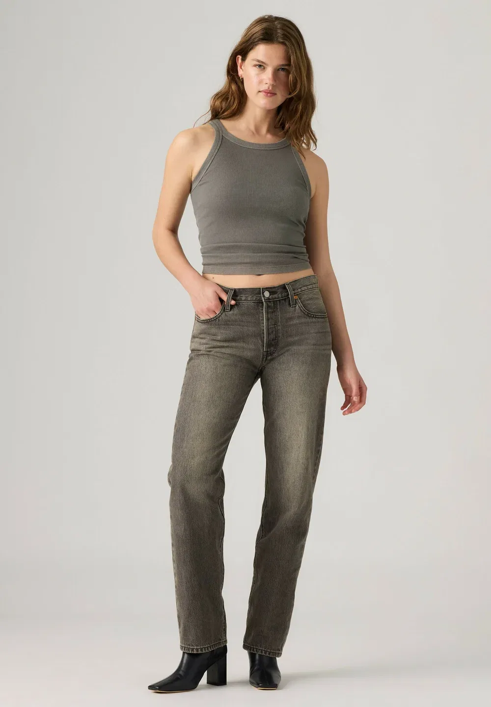 501 '90-е - прямые джинсы Levi'S, Rinsed Blacktop - Dark Indigo - Flat Finish — фото 2
