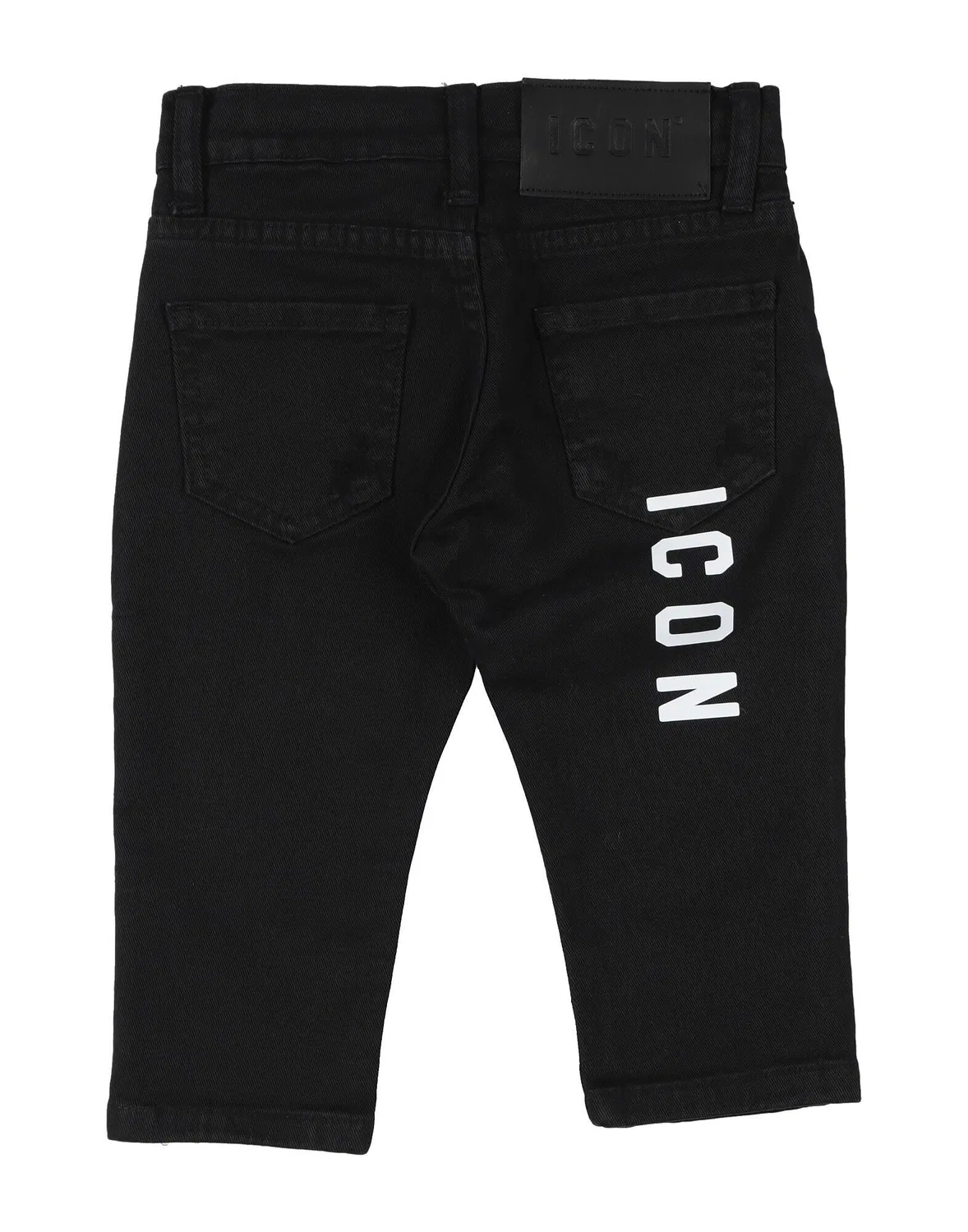 Детские джинсы для мальчиков с потертостями Icon Denim, черный — фото 2