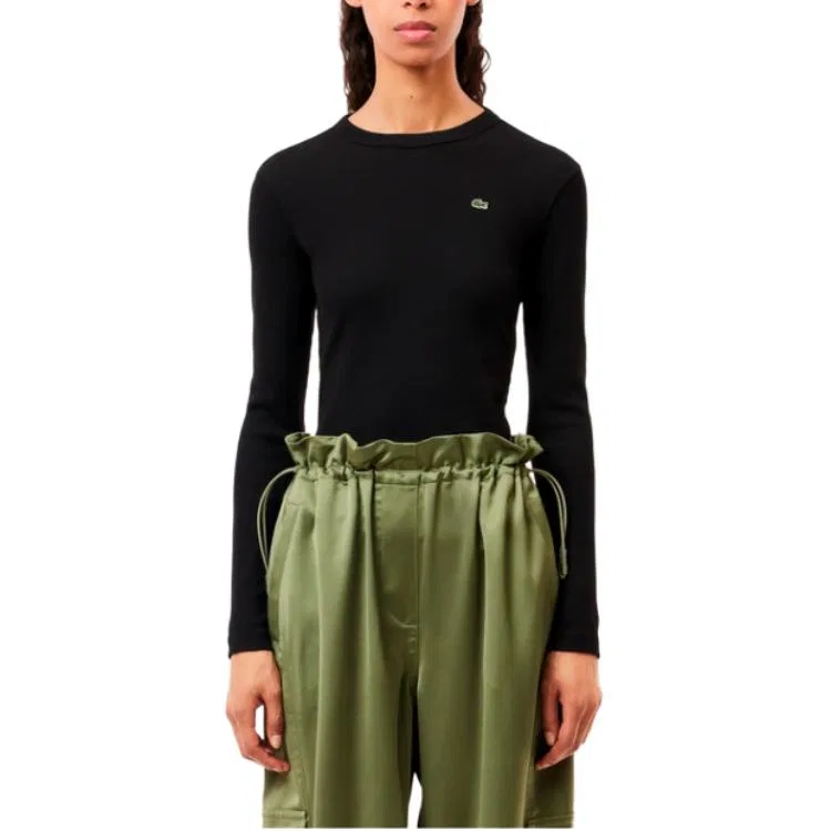 Женский свитер с круглым вырезом LACOSTE, Black — фото 3