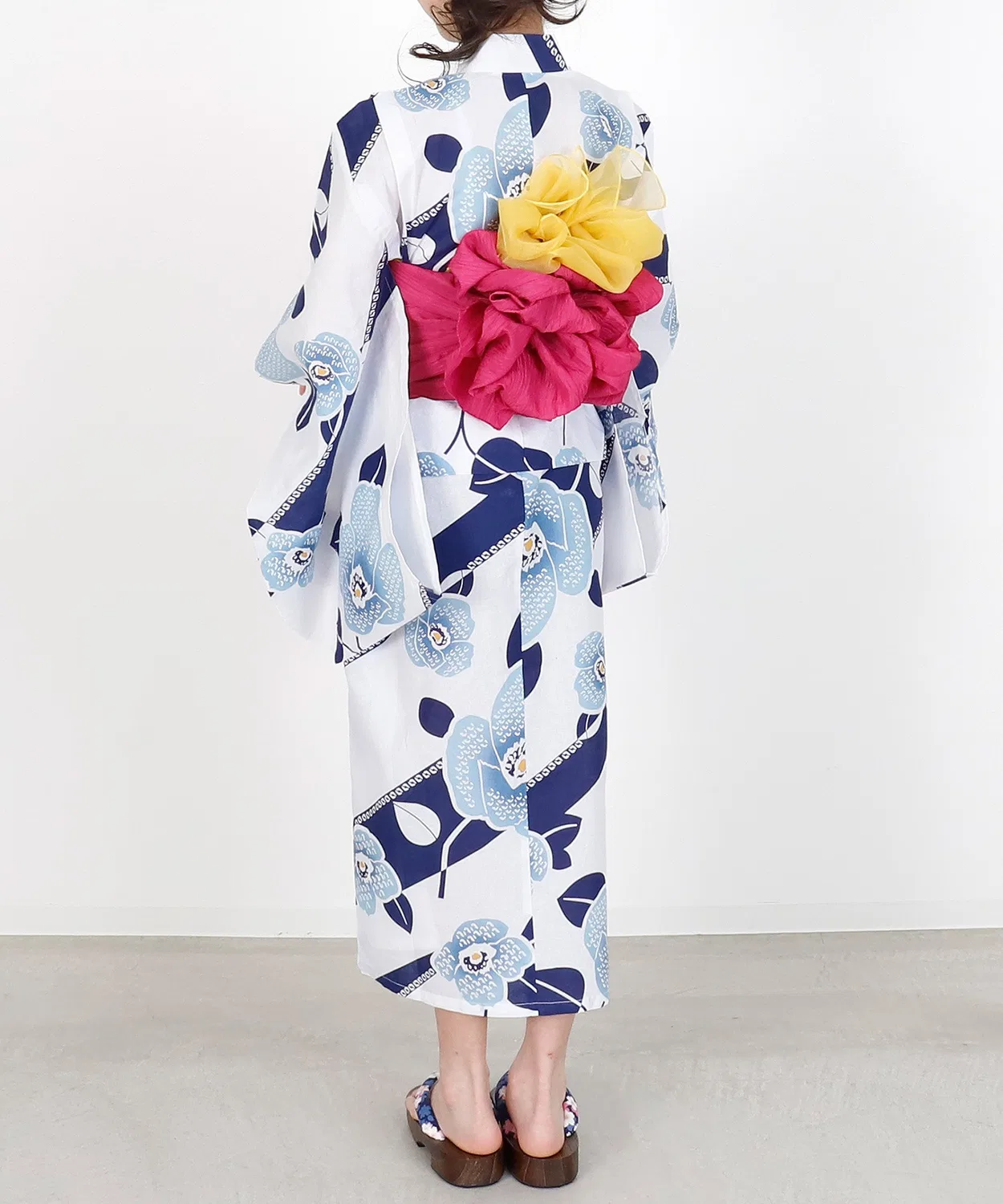Детское кимоно-юката с принтом, комплект с поясом хэйко-оби, 110 см UNCOCON, Turquoise Blue — фото 4