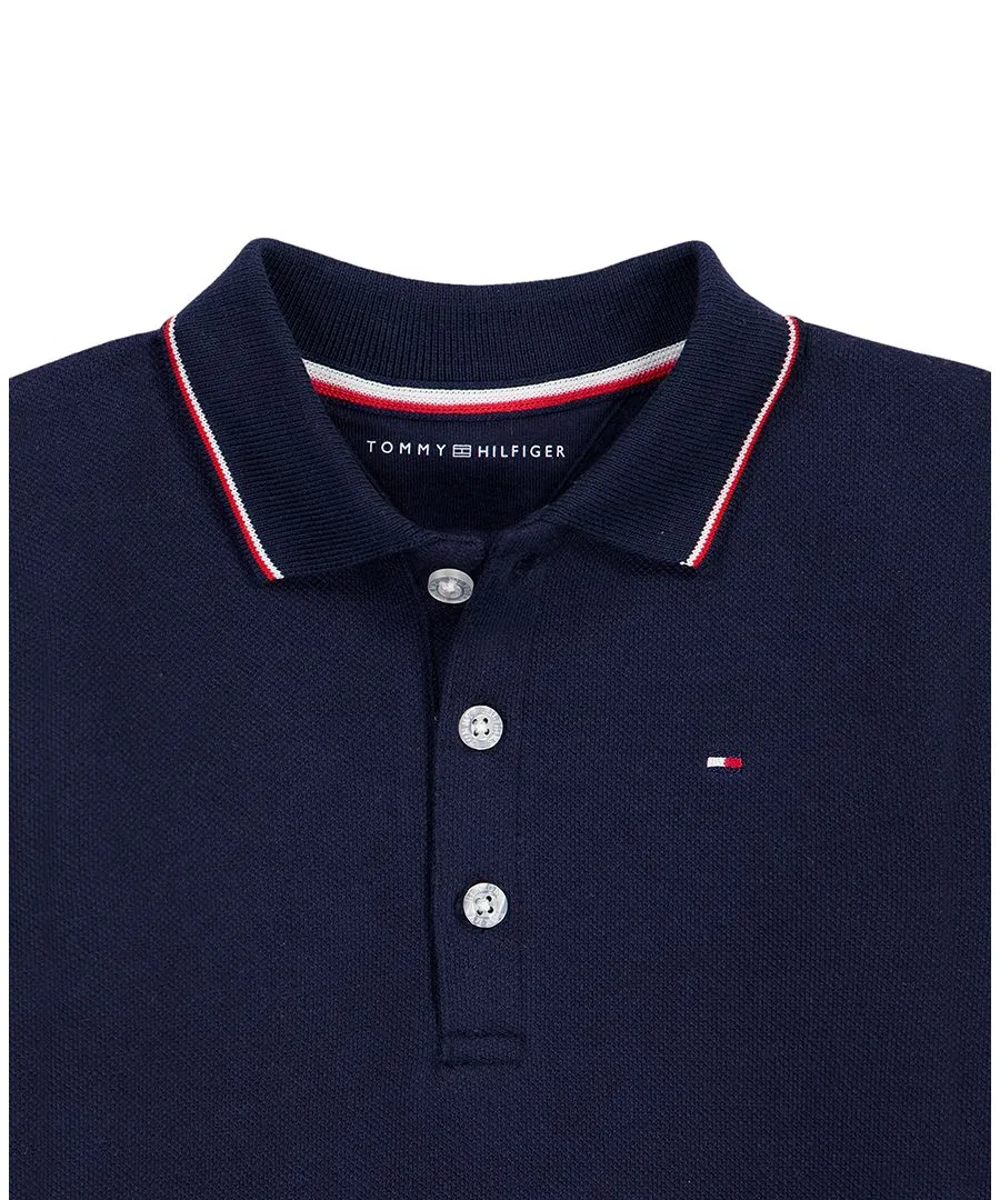 Детский комбинезон-поло с длинным рукавом Tommy Hilfiger, Navy — фото 3