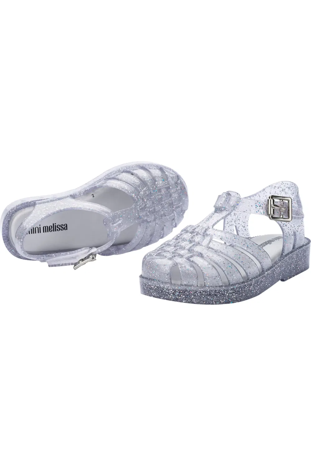 Сандалии детские рыболовные на ароматизированной подошве Mini Posses Mini Melissa, Pink Silver Glitter — фото 4