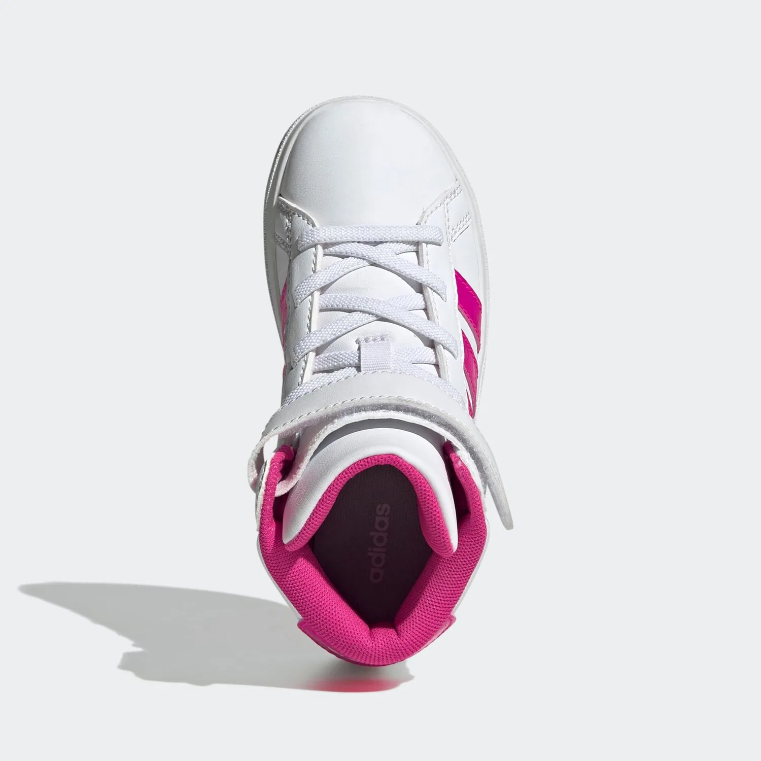 Детские кроссовки теннисные полувысокие Adidas Sportswear, Cloud White/Shock Pink/Grey Two — фото 4