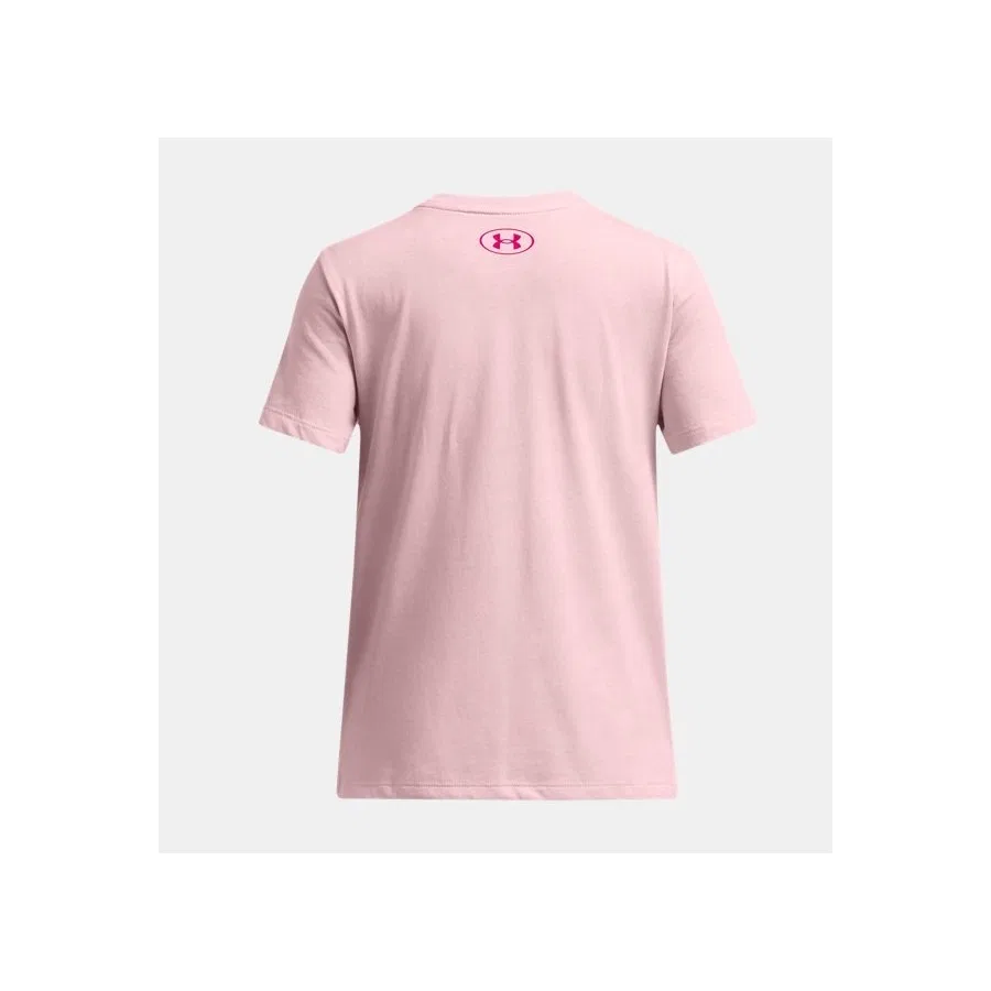 Детская футболка с длинным рукавом UA Big Logo UA Fill T-shirt Under Armour, Розовый — фото 2