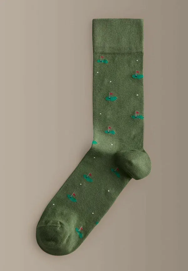 Носки 4 пары, хлопок, Signature pattern socks, Next Green Golf, синий/зеленый — фото 2
