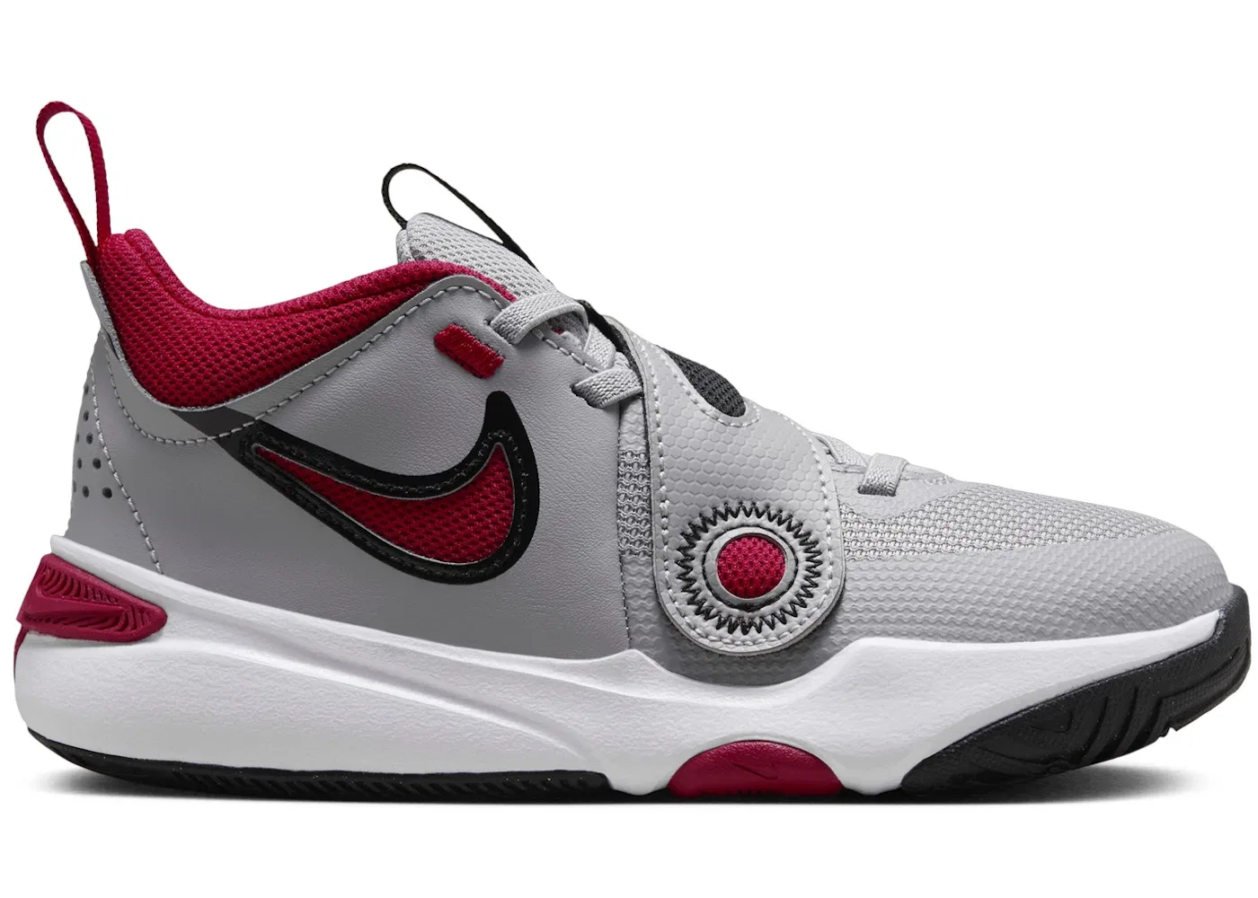 Детские кроссовки для мальчиков с высоким берцем Nike Team Hustle D 11 Nike, Cement Grey/Black/White/Gym Red
