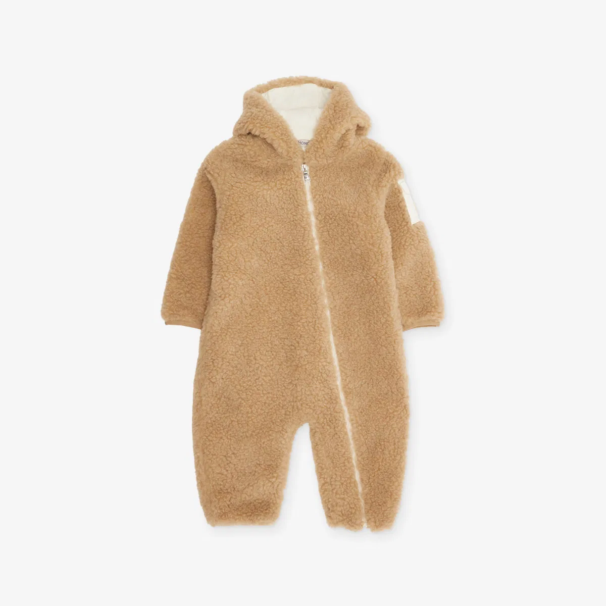 Комбинезон-комбинезон brand-patch для младенцев, 1-12 месяцев Moncler, коричневый