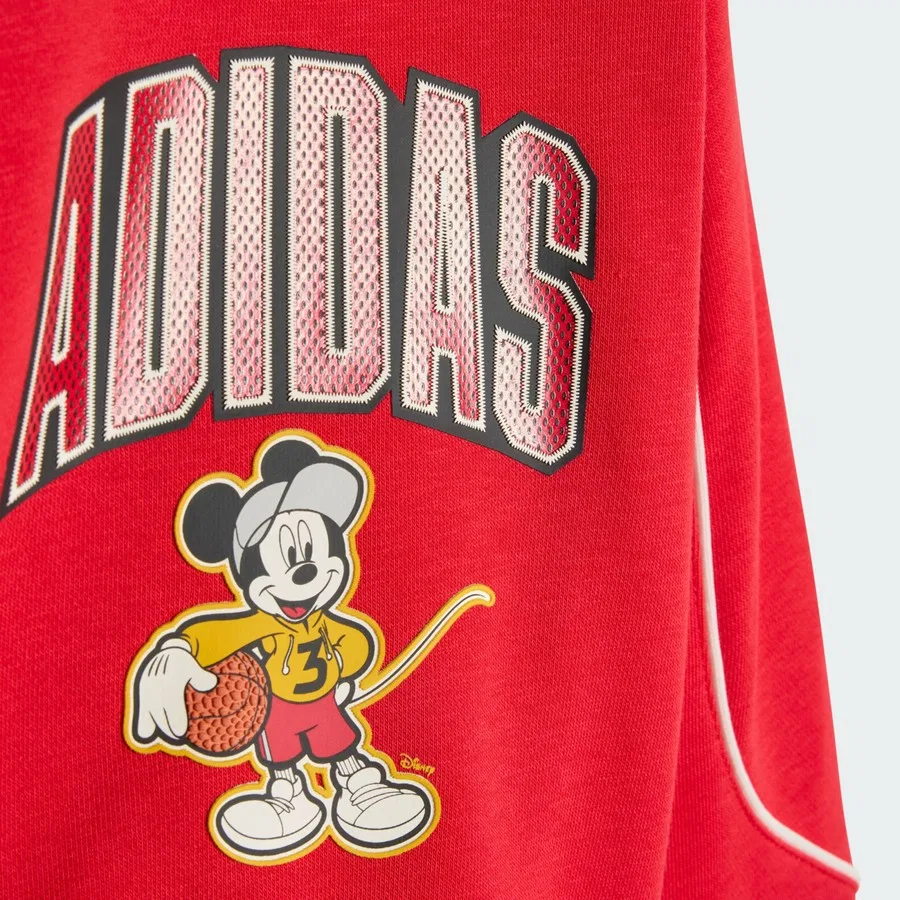 Комплект спортивного костюма с принтом Disney Mickey Mouse Adidas Sportswear, Красно-белый — фото 2