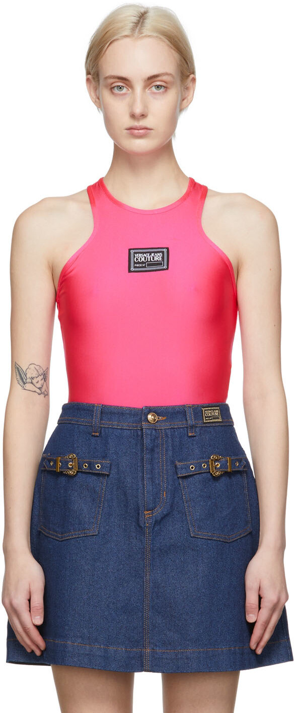 

Розовое боди с логотипом Versace Jeans Couture