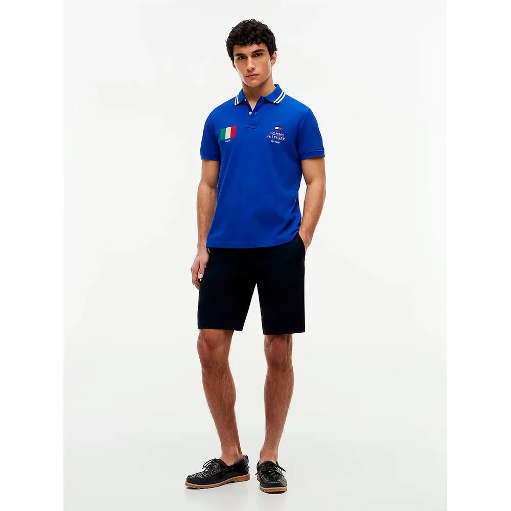 Мужское поло с коротким рукавом Standard Country Italy Tommy hilfiger, Blue — фото 4