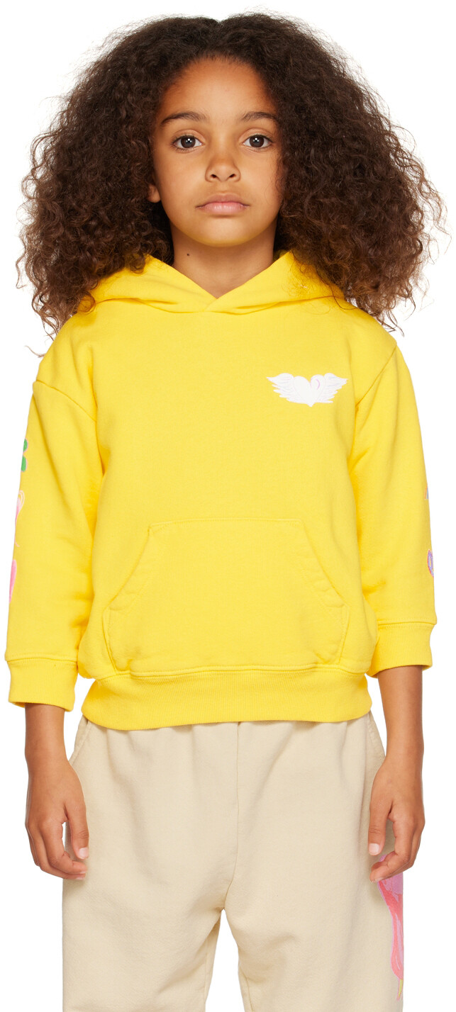 

SSENSE Exclusive Kids Yellow Hoodie 'Love You' Kids Worldwide