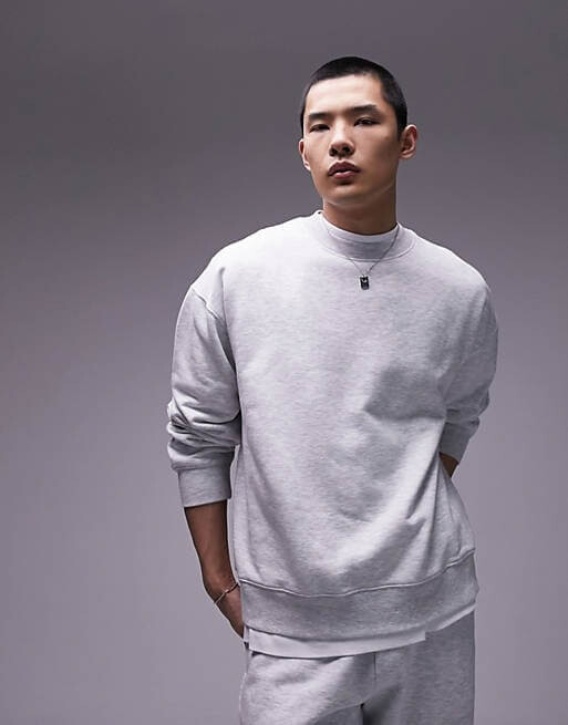 

Свитшот Topman Oversized With A Round Neck, светло-серый