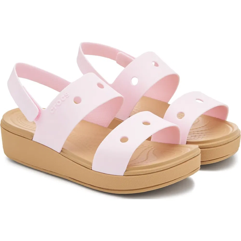 Детские туфли Brooklyn Wedge Crocs, Pink/Cashew