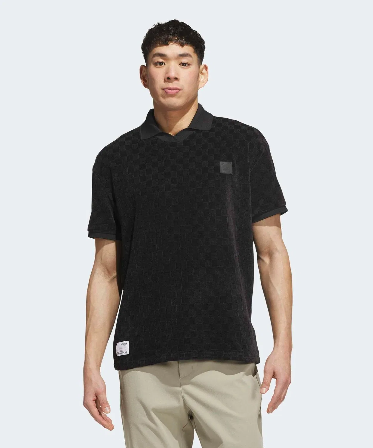 Мужская флисовая поло с коротким рукавом Adidas Golf, Black