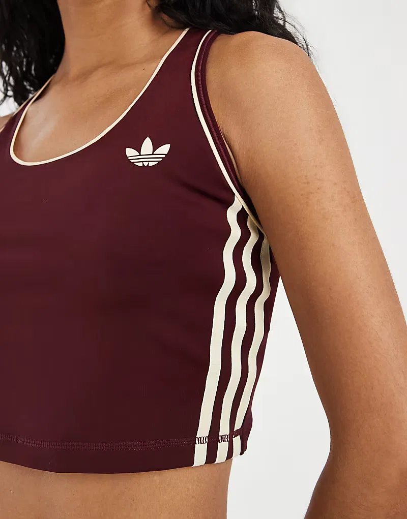 Спортивная майка Adidas Originals Sport с квадратным вырезом, бордовый и, кремовый — фото 2