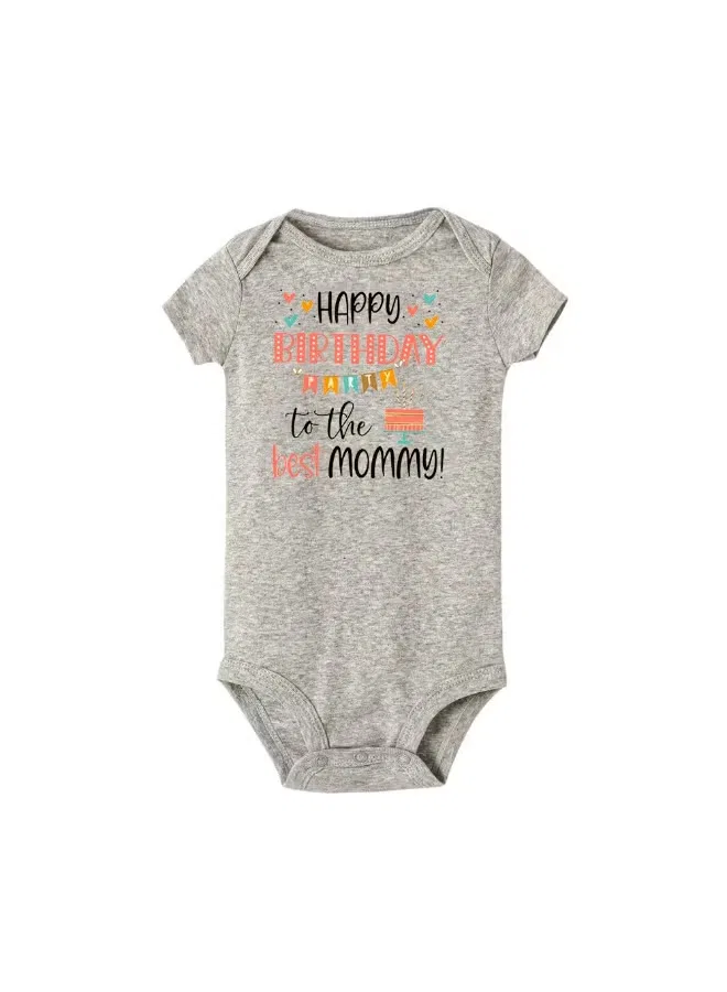 Боди-комбинезон с принтом для новорожденных Matching Family Outfits, серый