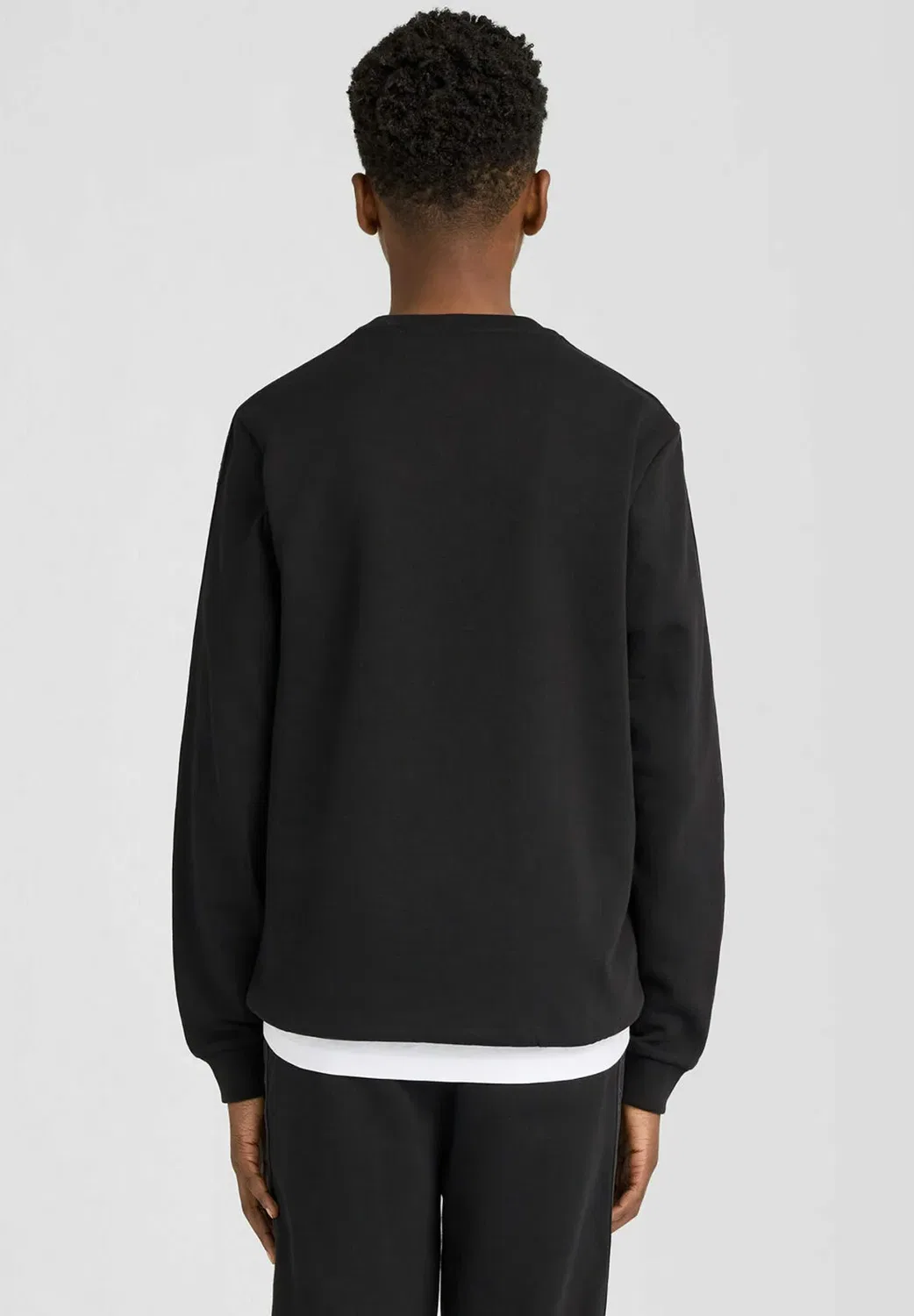 Средний слой жаккардовой ленты, круглый вырез - джемпер Lyle & Scott, Z Jet Black — фото 3