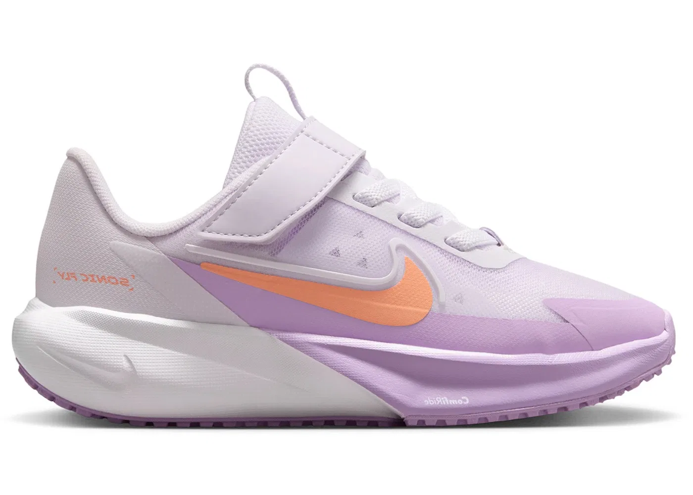 Детские кроссовки для бега легкие Nike Sonic Fly, Barely Grape/White/Violet Star/Apricot Agate