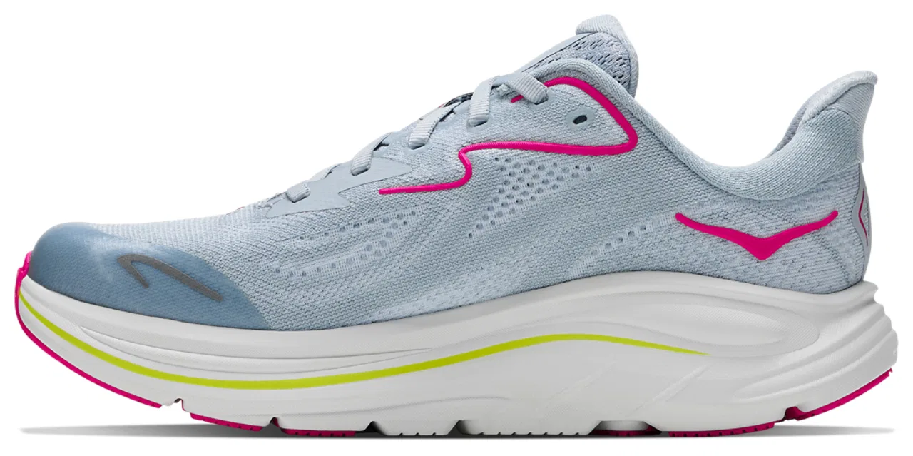 Детские кроссовки для девочек с дышащим верхом HOKA Clifton 10, Grey Pink — фото 2