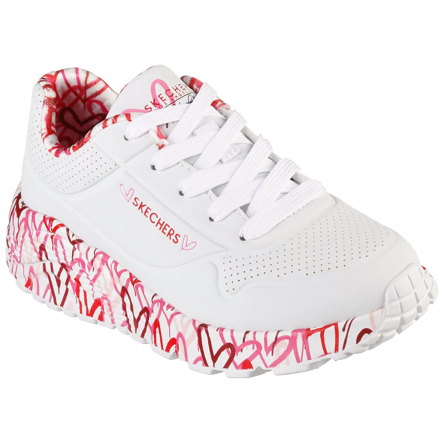Детские кроссовки с принтом Skechers, White/Red