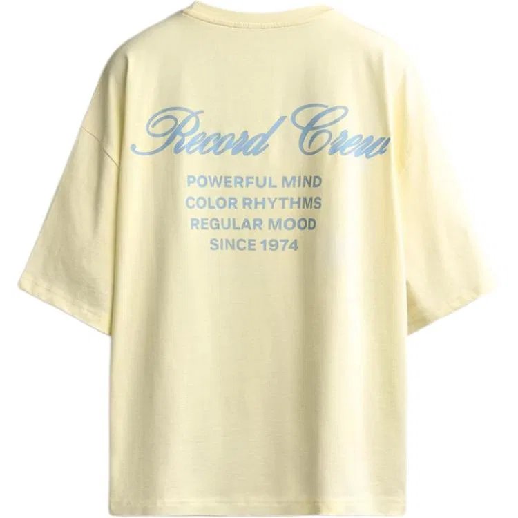 Мужская футболка с круглым вырезом Light Yellow ZARA, Light Yellow — фото 3