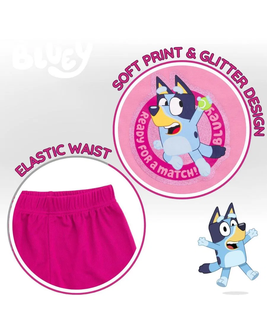 Комплект из футболки и шорт с принтом Bluey Bluey, Magenta Pink Bluey — фото 3